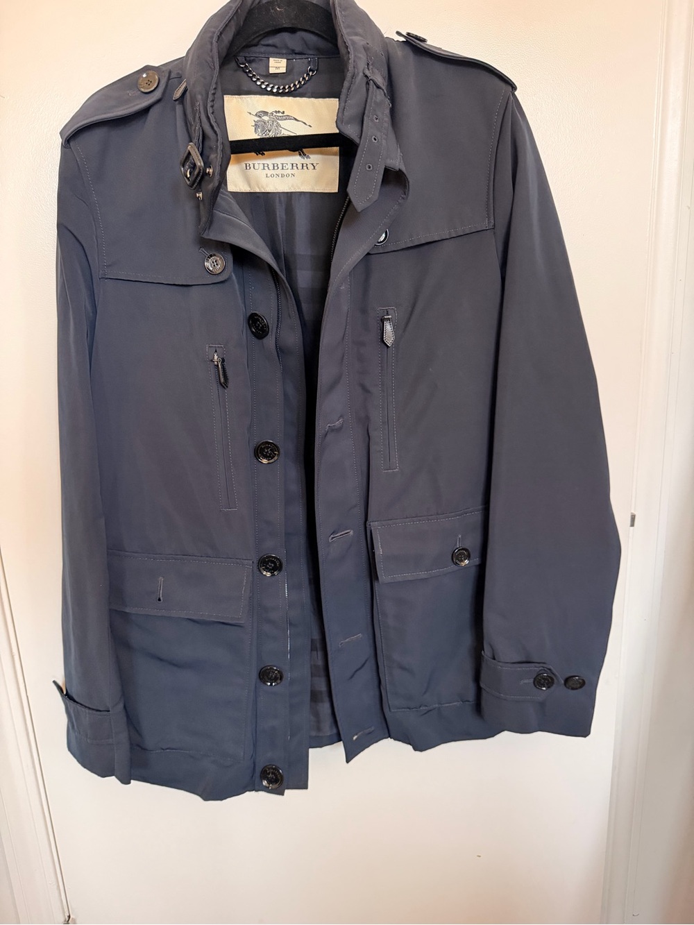 Burberry Navy Blue Military Field Jacket